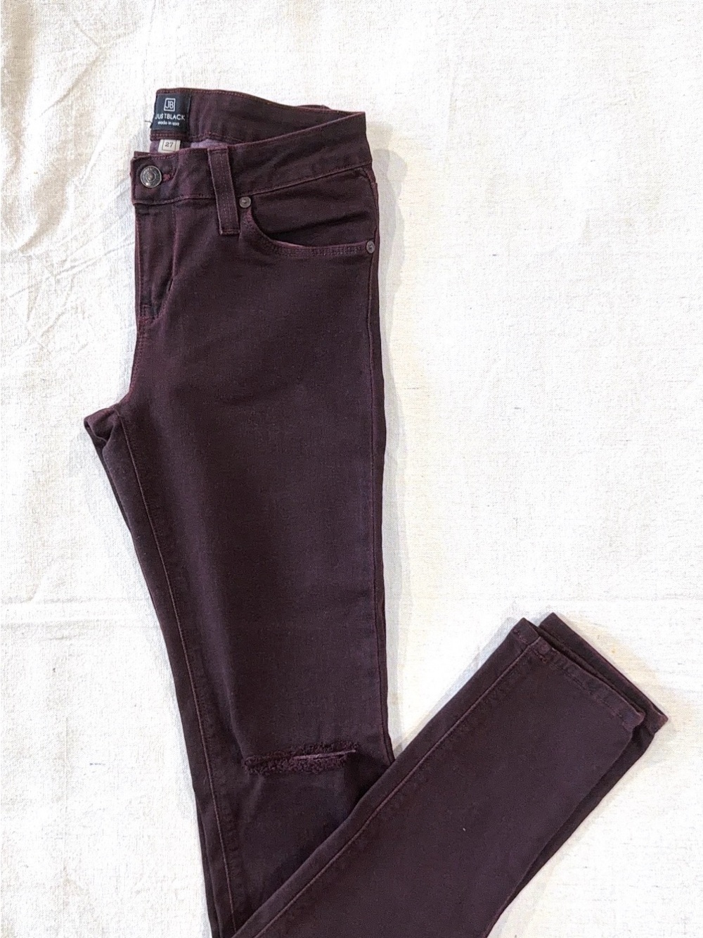 Just Black Skinny Jeans in Deep Plum (P12)